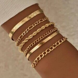 Gold tone chain Bracelet Set